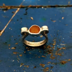 Orange Spiral Shilling Ring