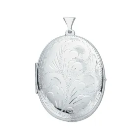 Oval Shaped Locket Pendant Necklace in 925 Silver