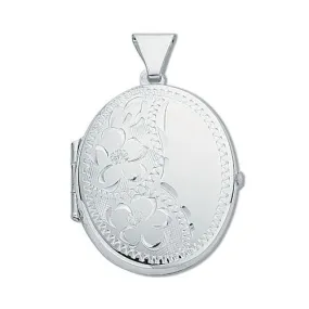 Oval Shaped Locket Pendant Necklace in 925 Sterling Silver