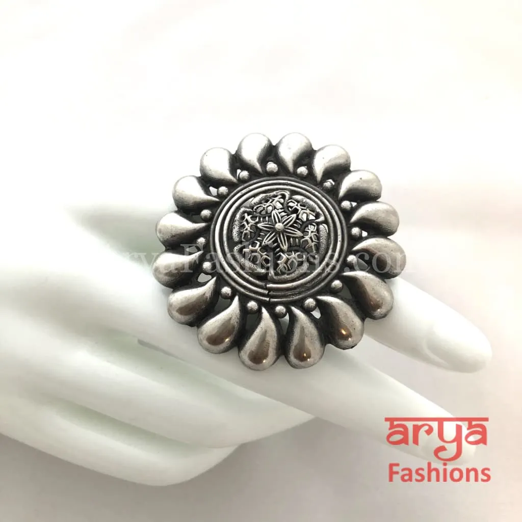 Oxidized Silver Ring/Trendy Ring/Statement Ring/German Silver Ring