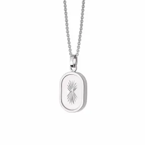 Palm Engraved Oval Locket Sterling Silver