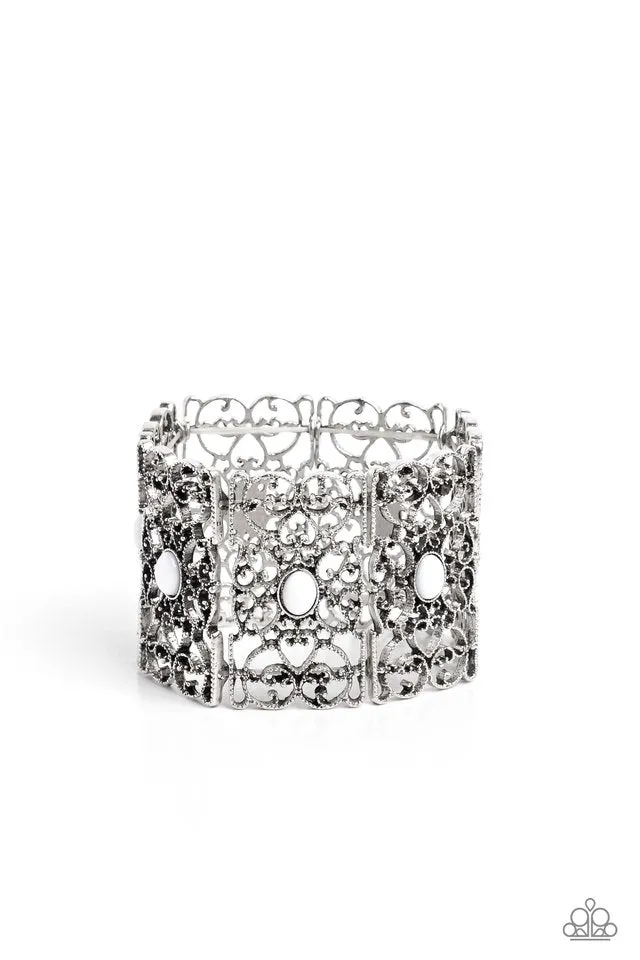 Paparazzi Bracelet ~ Fairest Filigree - White