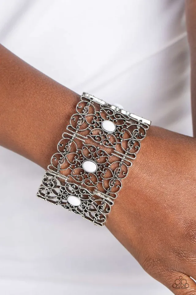 Paparazzi Bracelet ~ Fairest Filigree - White