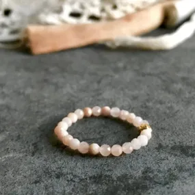 Peach Moonstone Ella | Adjustable ring