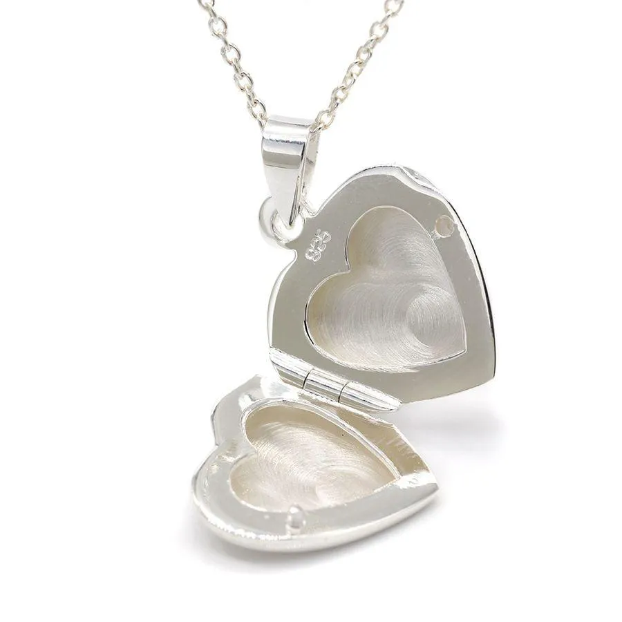 Personalised Sterling Silver Brushed Heart Locket