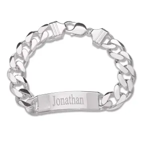 Personalised Sterling Silver Heavy ID Cuban Curb Bracelet