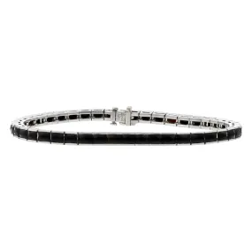 Platinum Square-cut Black Onyx Line Bracelet