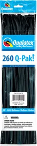 Qualatex - 260Q Qpak Onyx Black Latex Balloons (50ct)