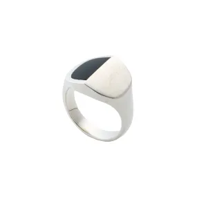 "EQUINOX"-Pyramid Half Moon Onyx Ring