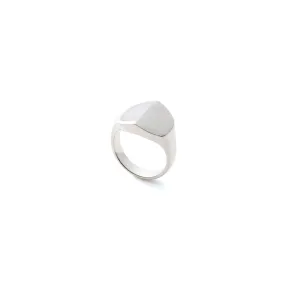 "EQUINOX"-Pyramid Half Moon White Agate Ring