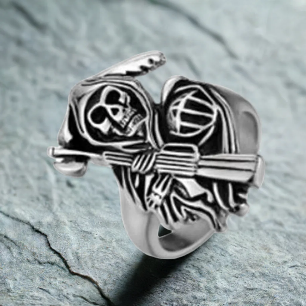 R103 Stainless Steel Reaper Biker Ring