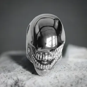 R151 Stainless Steel Alien Skull Biker Ring