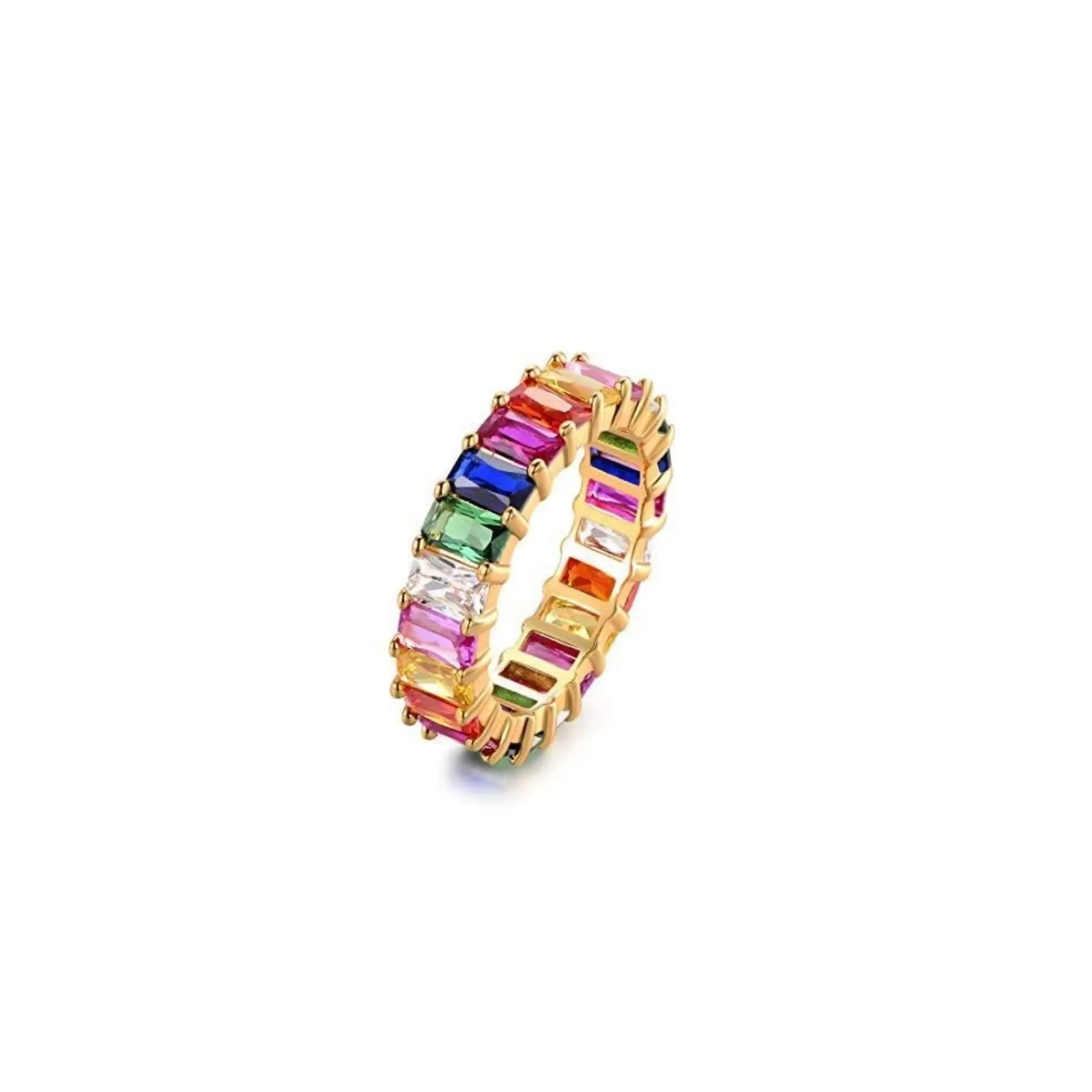 Rainbow Eternity Band Ring