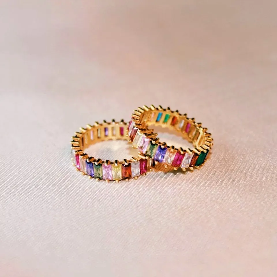 Rainbow Eternity Band Ring