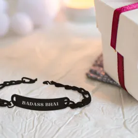 Rakhi Brother Gift Stylish Box Chain Bracelet Raksha Badhan Gift For Brothers - Badass Bhai