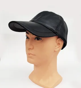 Real Leather Baseball Cap, Leather Hat, Baseball Hat, Adjustable Baseball Cap, Leather brim, Men Baseball Hat, Genuine Leather, Waterproof