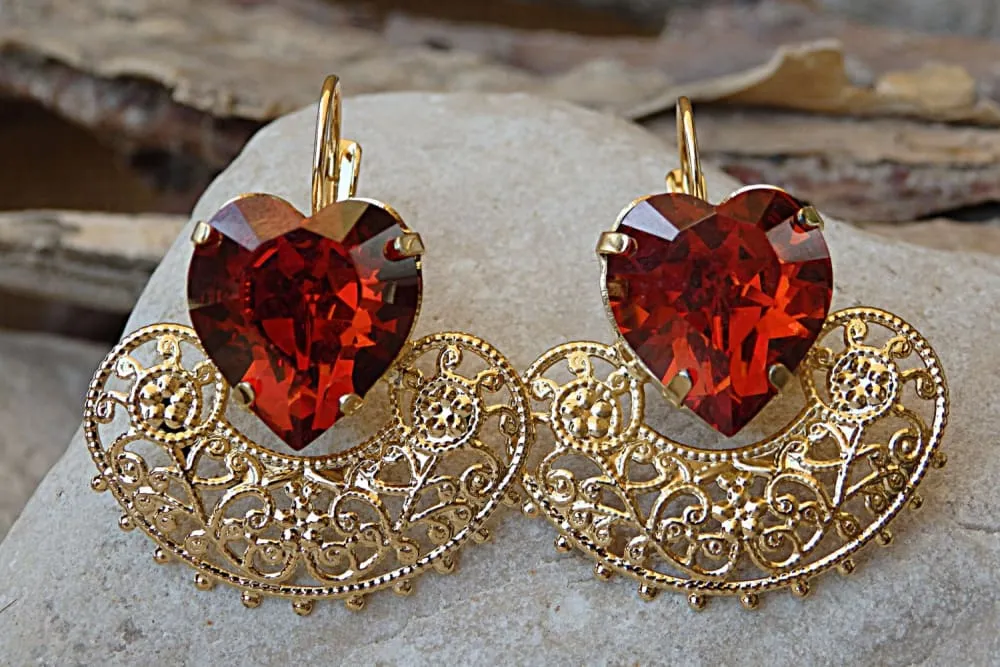 Red Hanging Earrings