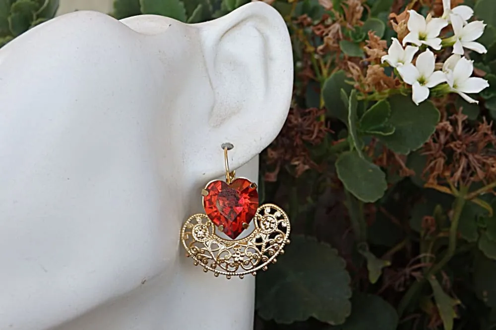 Red Hanging Earrings