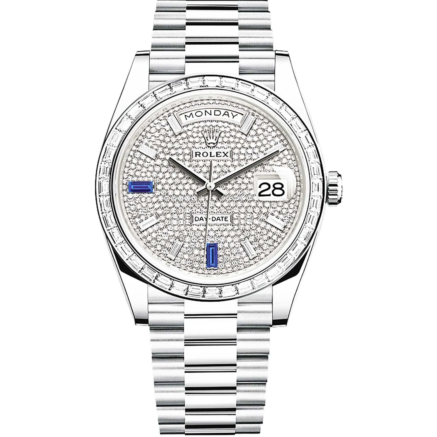 Rolex Day-Date 40 Platinum Diamond Bezel Diamond-Paved Dial 228396TBR