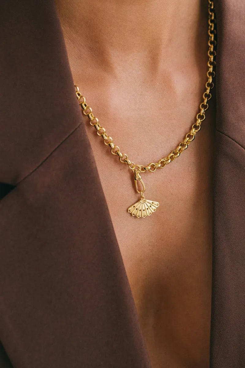 Rosario fan necklace gold plated  