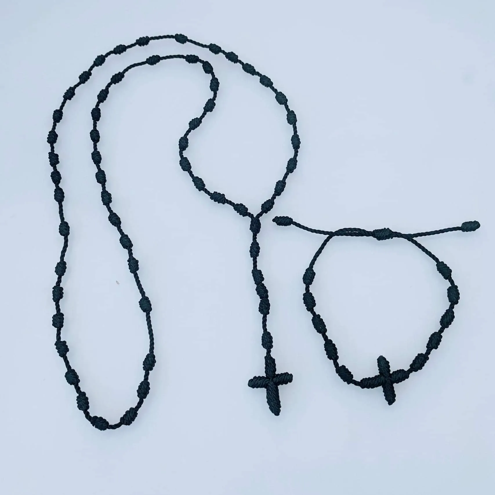 Rosary Cross Cord Necklace or Bracelet