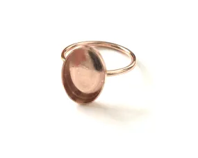 Rose Gold Filled Ring Blank Oval Setting | 6x4 mm, 6x8 mm, 8x10 mm, 12x10 mm, 14x10 mm