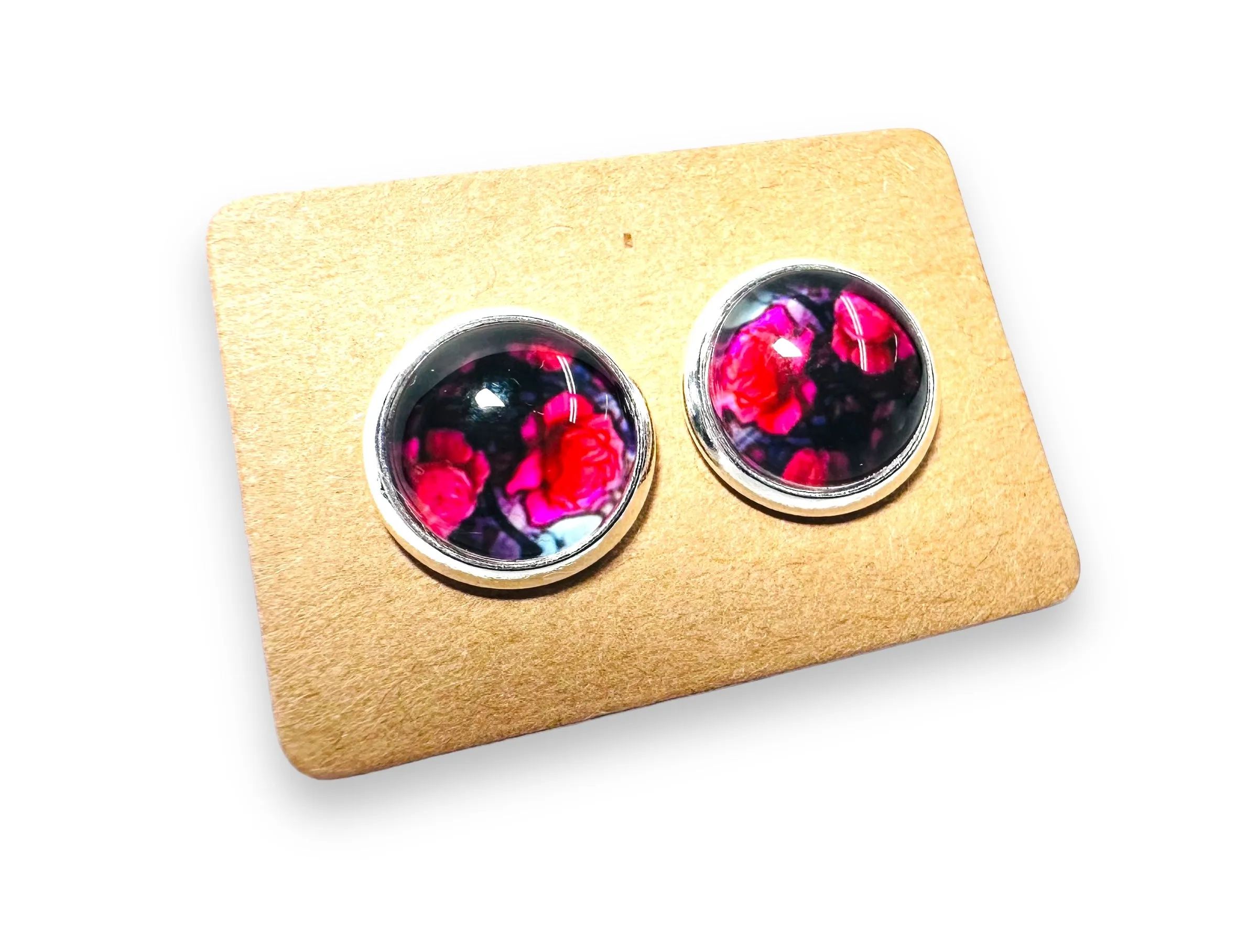 Rose Pattern Studs/Affordable Earrings, Gift Earrings, Pattern Studs