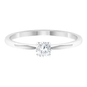 Round Shape Lab Grown Diamond Solitaire Promise Ring