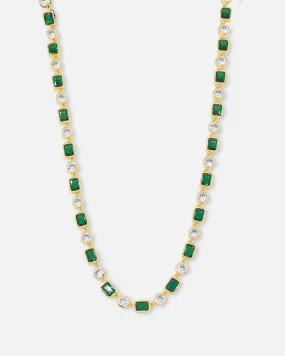 Saint Morta Emerald Cut Brilliant Chain Iced Gold/Emerald