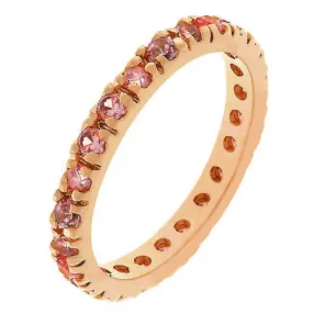 Sari Pink CZ Eternity Stackable Ring | 1ct | Rose Gold