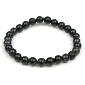 Shungite 8mm Smooth Rounds Stretch Bracelet