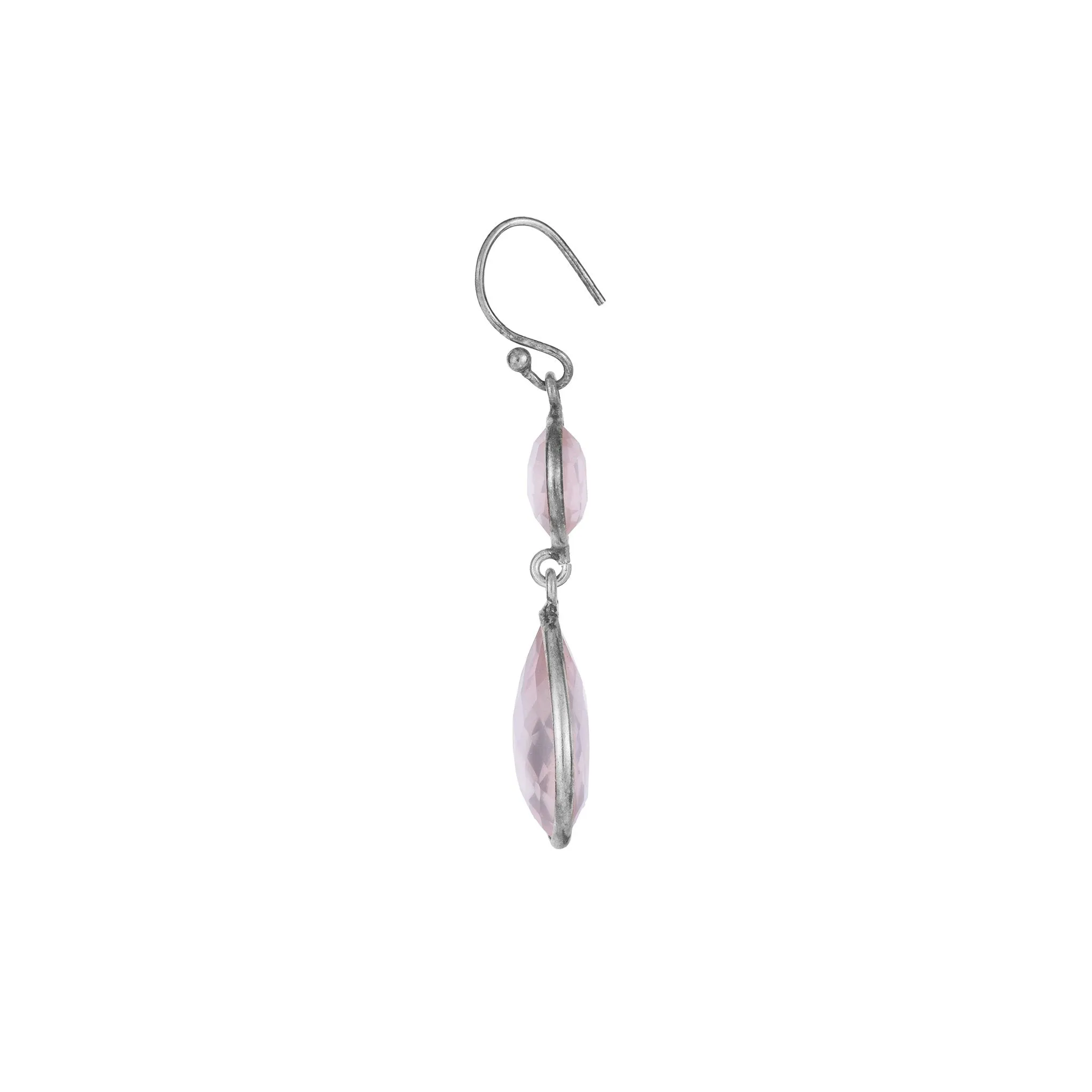 Silver And Rose Quartz Earrings