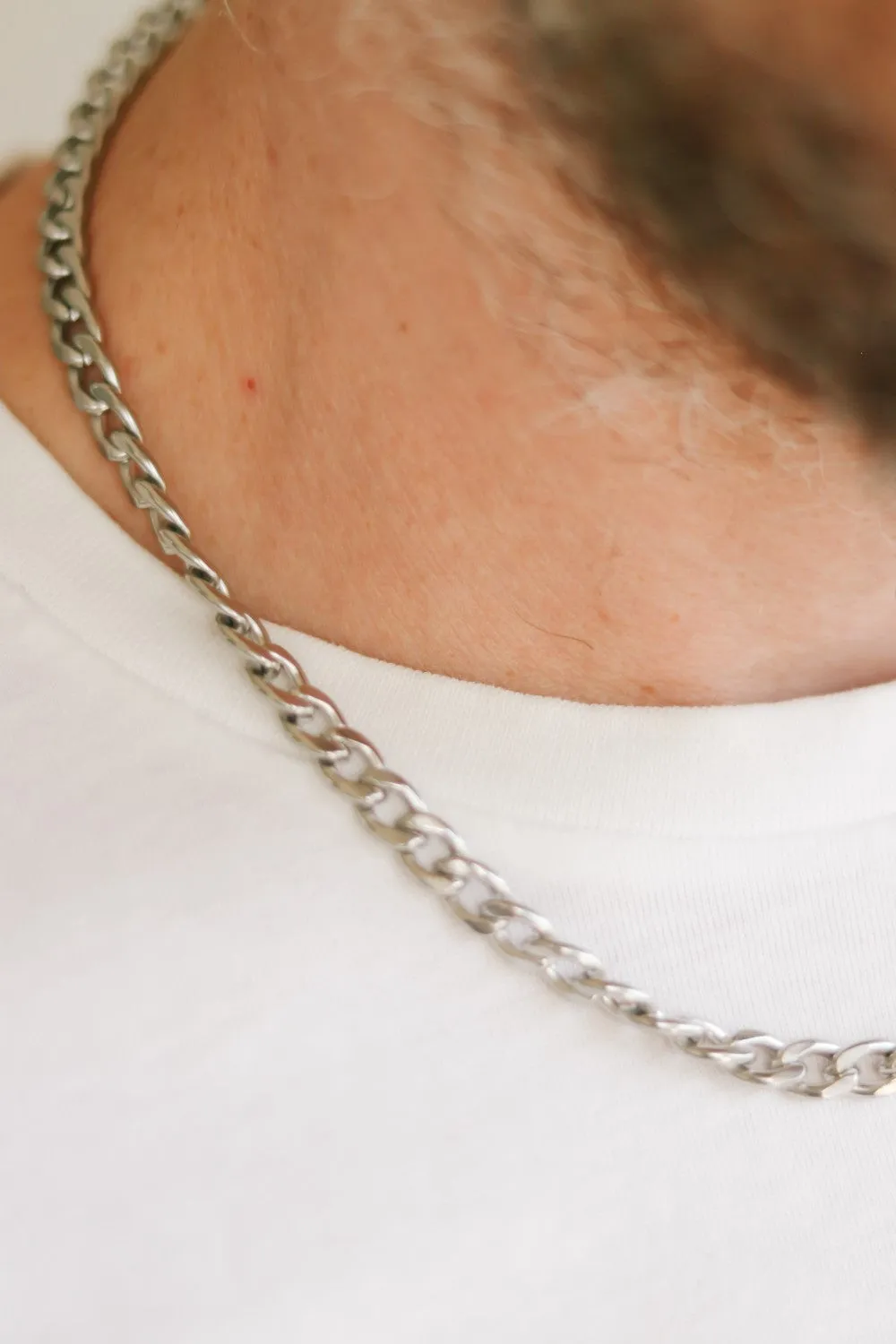 Silver links chain necklace for men, men's necklace, thick cable chain, gift for him, minimalist mens jewelry, gourmet chain, fathers day