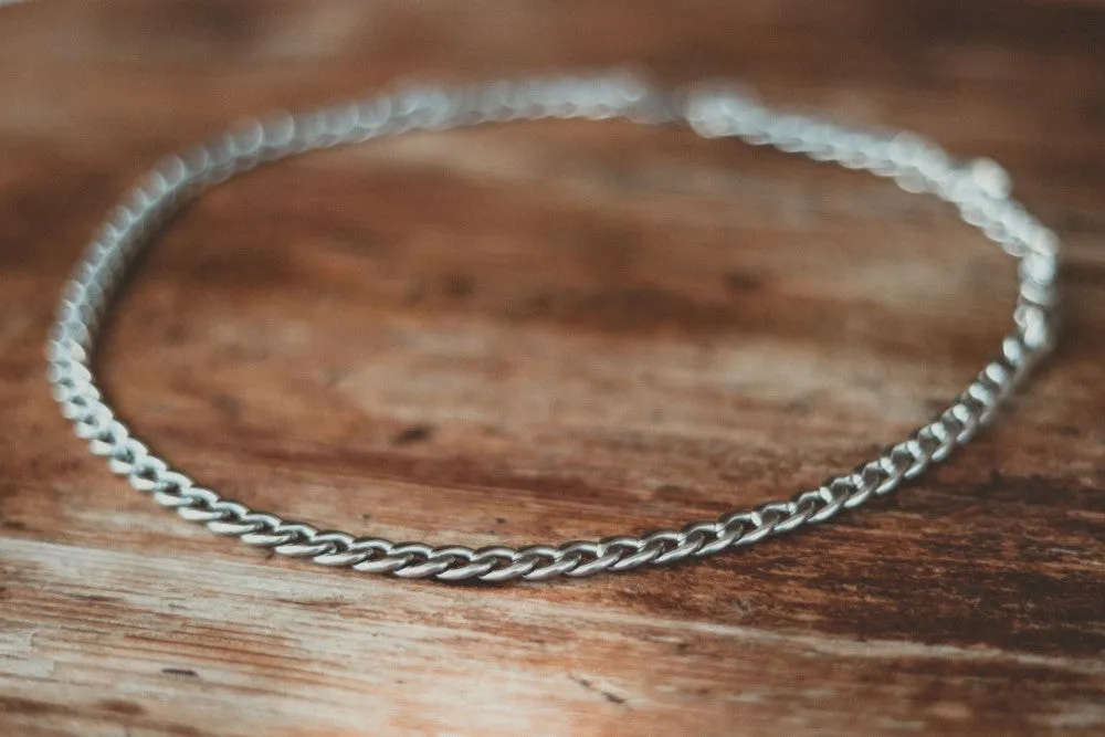 Silver links chain necklace for men, men's necklace, thick cable chain, gift for him, minimalist mens jewelry, gourmet chain, fathers day