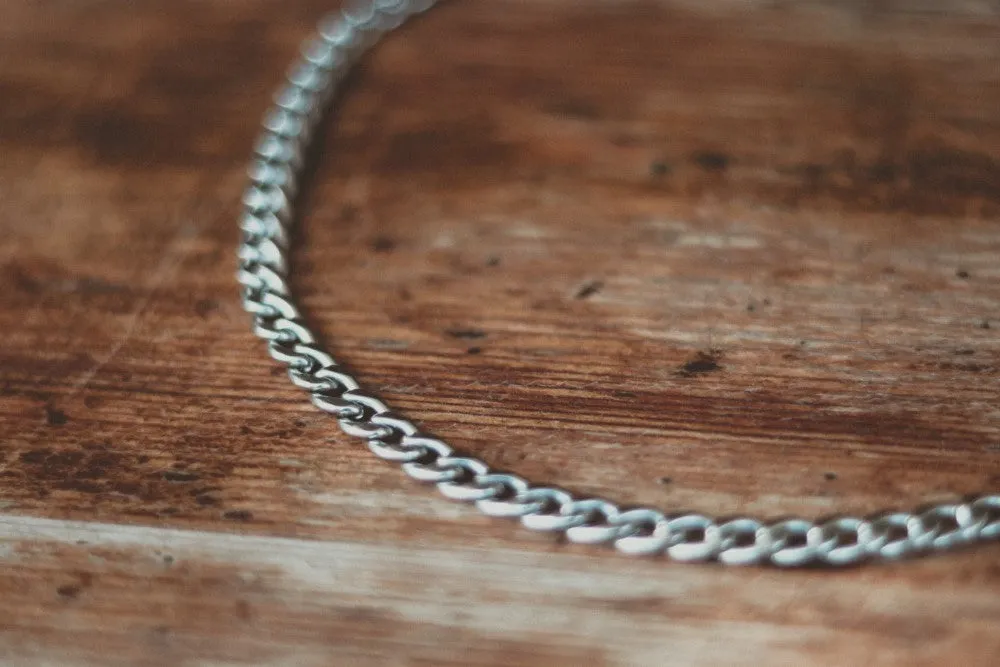 Silver links chain necklace for men, men's necklace, thick cable chain, gift for him, minimalist mens jewelry, gourmet chain, fathers day