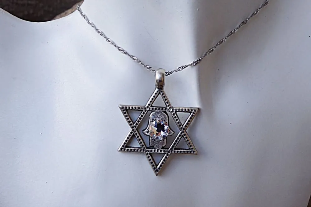 Silver Star of David Necklace