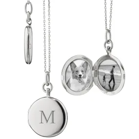 Slim "Quinn" Sterling Silver Engraved Locket Necklace