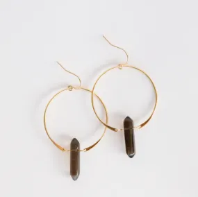 Smoky Quartz Hoop