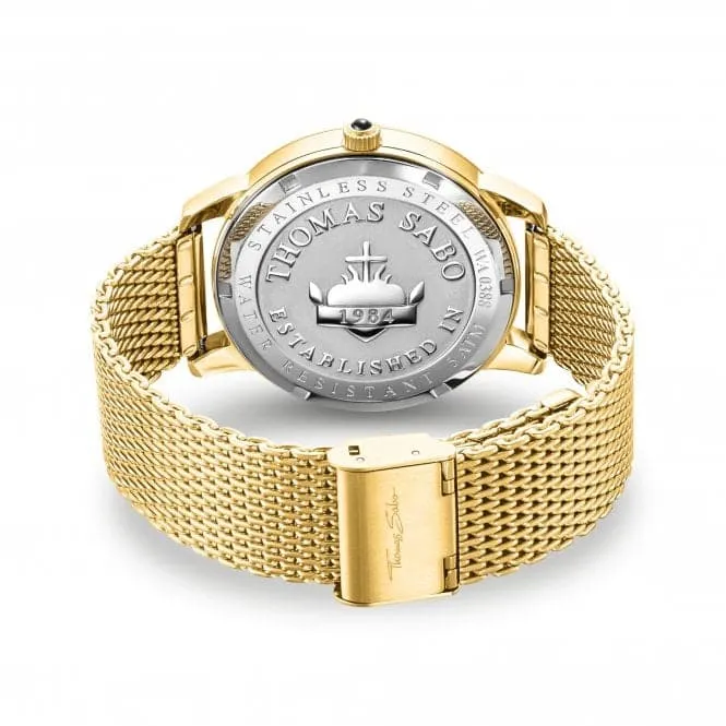 Stainless Steel Dial Gold-Coloured Elements Of Nature Mens Watch WA0388-264-207