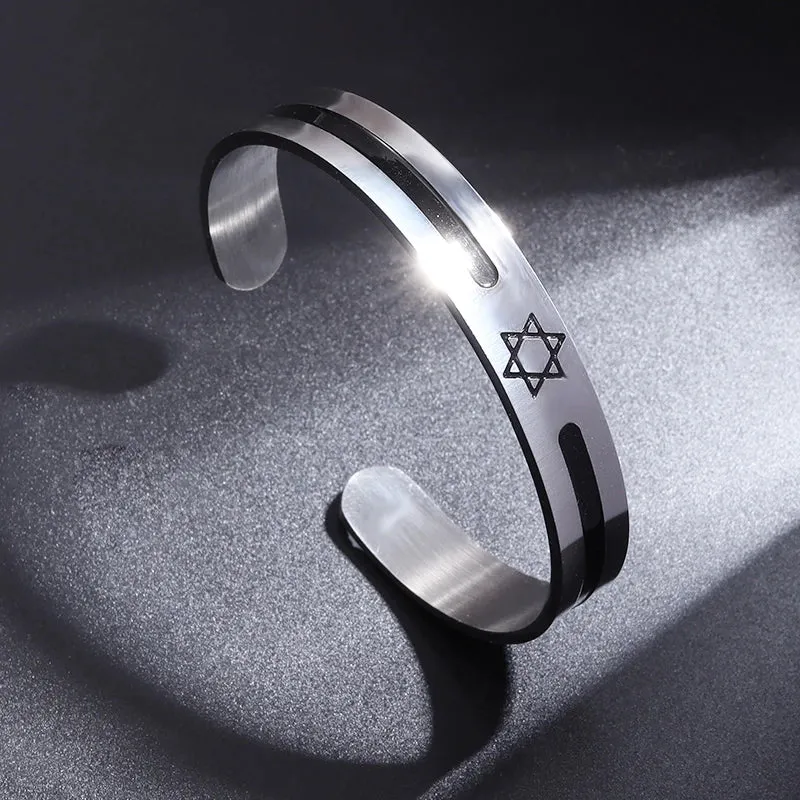 Stainless Steel Eye of God Ancient Egyptian Totem Bracelet for Men Retro Punk Cuff Bracelet Fashion Casual Charm Jewelry