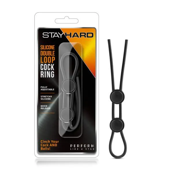 Stay Hard Silicone Double-Loop Adjustable Cock Ring