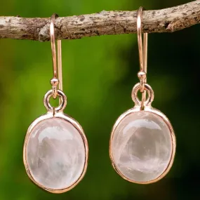 Sterling Silver & Rose Quartz Dangle Earrings