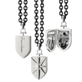 Sterling Silver Fearless Shield Locket