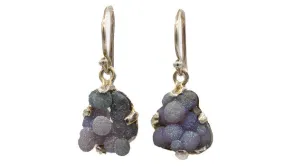 Sterling Silver Grape Chalcedony Drusy Earrings