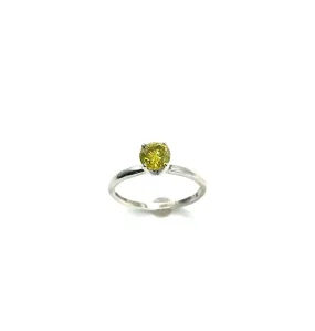 Sterling Silver Yellow Topaz Solitaire Ring