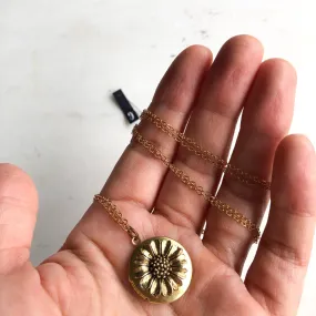 Sunflower Locket Necklace