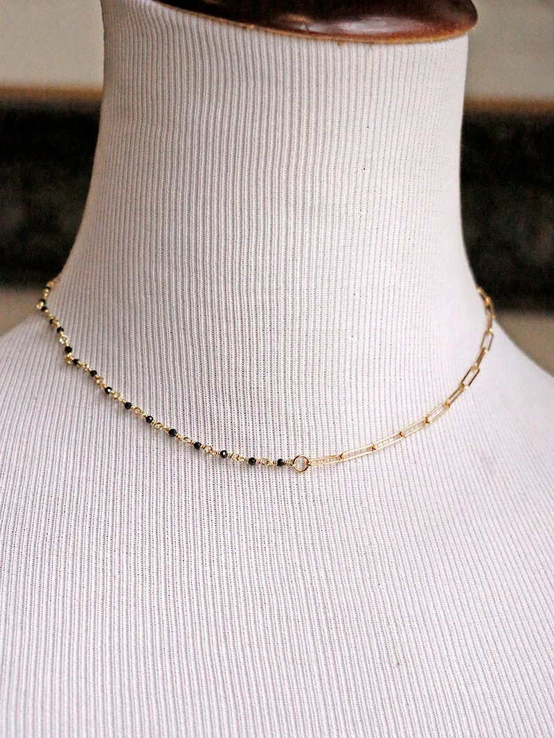 Susan Rifkin Tiny Wire Wrapped Spinel   Paperclip Necklace | Gold Filled