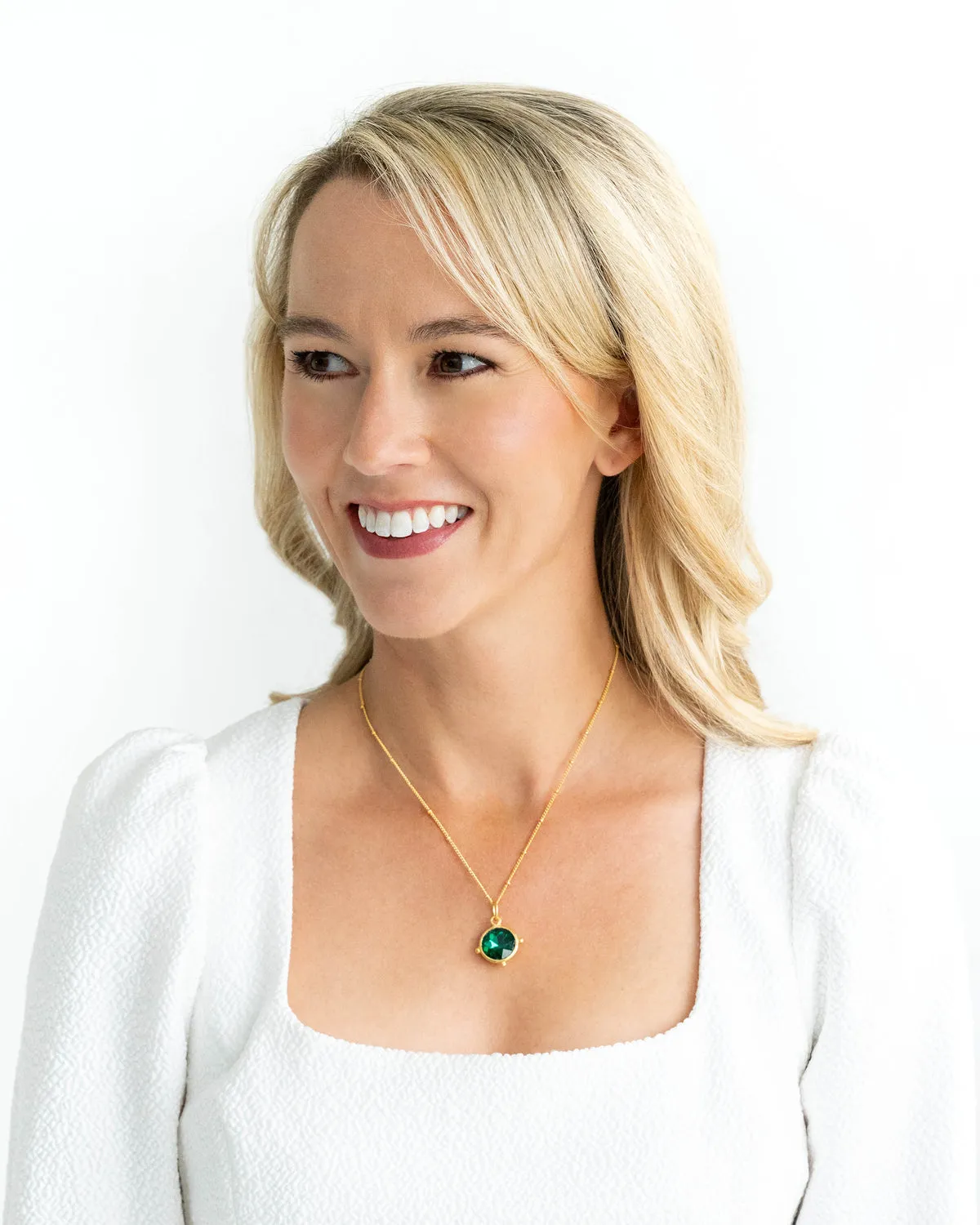 Susan Shaw Dainty Coupe Necklace - Evergreen