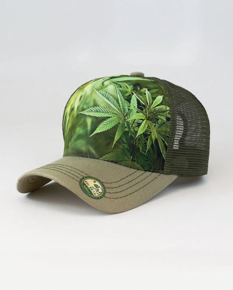 The Hat Depot - Leaf Design Mesh Trucker Cap