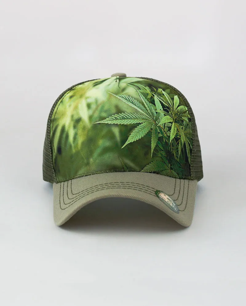 The Hat Depot - Leaf Design Mesh Trucker Cap